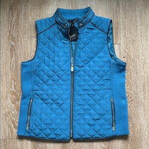 New! Jones New York teal/turquoise blue quilted vest, Large